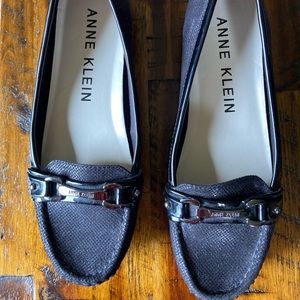 ANNE KLEIN Women’s iFlex Kolleen Loafer Flat shoes Black Slip-on Sz 8